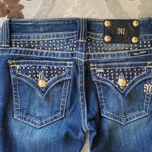 MISS ME GOLD CRYSTAL EASYFIT BOOTCUT JEANS